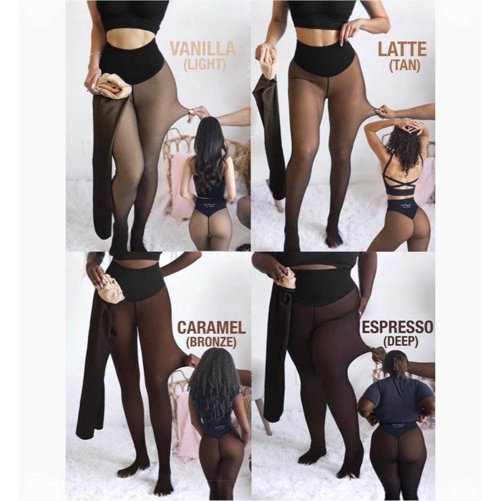 Fleece-Lined Sheer Tights: The Bare-Leg Look, Winter-Proof